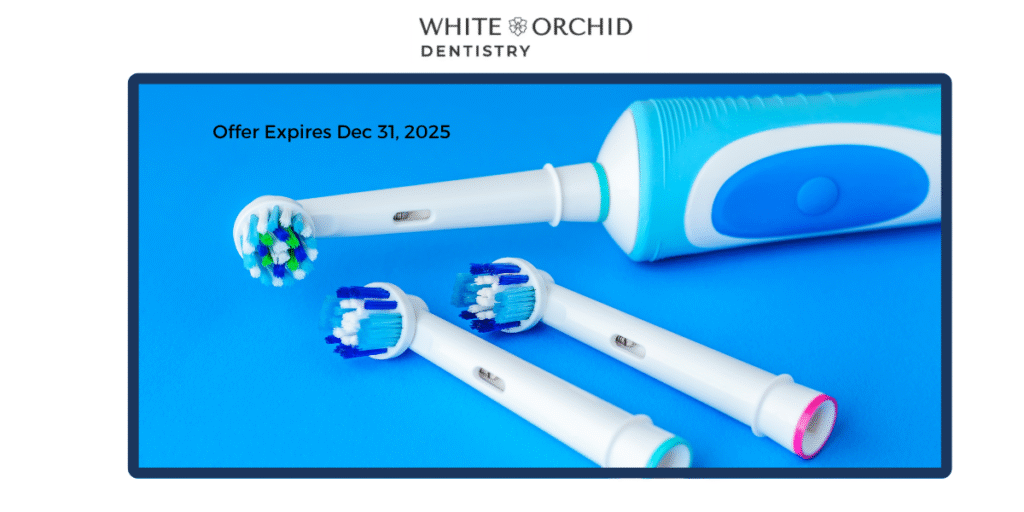 White Orchid Dentistry celebrating one year in Oakville – free electric toothbrush offer for new patients